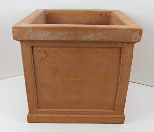 Hirsch Terracotta Terracotta Impruneta Cubo Liscio Con Bordo 47x47x45cm Form Quadrat ohne Verzierung Blumentopf, Gefäß, Würfel von Hirsch Terracotta