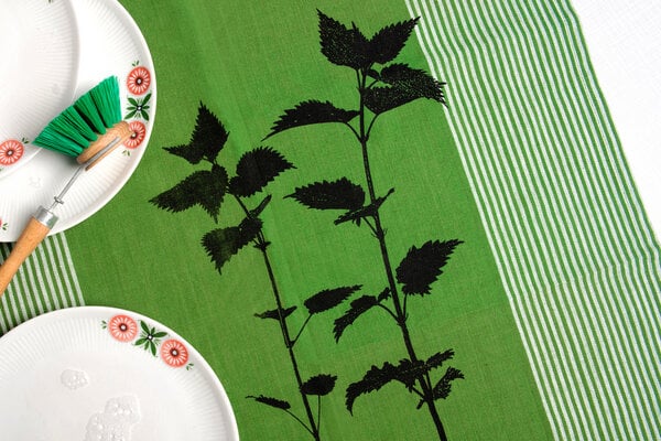 Hirschkind Bio & Fair-Trade-Geschirrtuch "Brennnessel", leaf green von Hirschkind