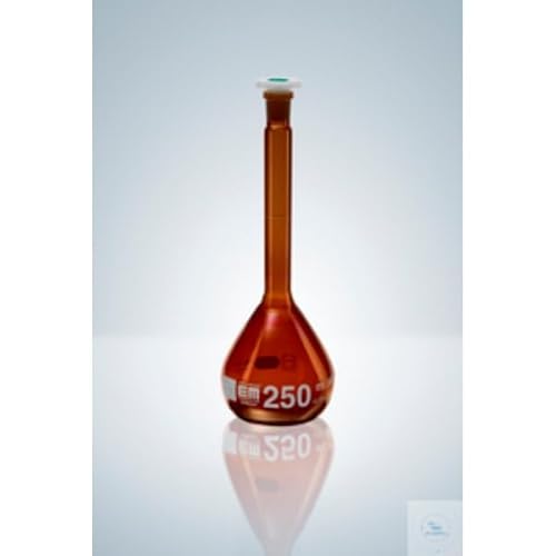 Hirschmann Duran Messkolben mit Polyethylen Stopfen, USP, Klasse A, Braunglas, Weiß Graduiert, NS 14/23, 200 ml Kapazität, 0,10 ml Toleranz, 210 mm Höhe, 2 Stück Hirschmann Duran Messkolben mit Polyethylen Stopfen, USP, Klasse A, Braunglas, Weiß Graduiert, NS 14/23, 200 ml Kapazität, 0,10 ml Toleranz, 210 mm Höhe, 2 Stück von Hirschmann