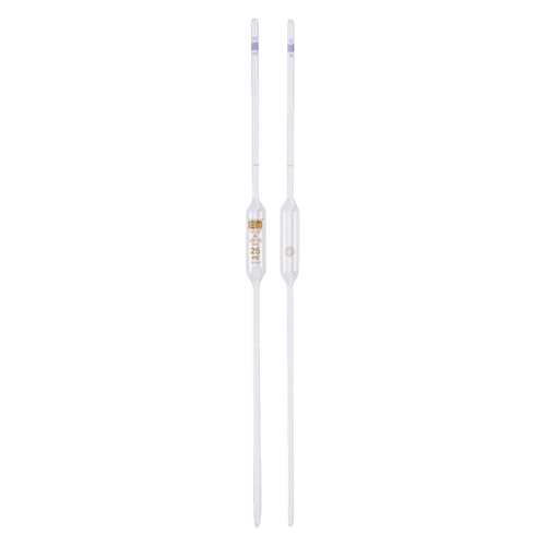 Hirschmann Kalksoda Glas Vollpipette, Klasse AS, Transparent, Braun Graduiert, 2 ml Kapazität, 0.1 ml Teilung Hirschmann Kalksoda Glas Vollpipette, Klasse AS, Transparent, Braun Graduiert, 2 ml Kapazität, 0.1 ml Teilung von Hirschmann
