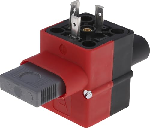 Hirschmann MESAP Ventilsteckverbinder DIN 43650 A Buchse/Stecker Kabelmontage, Schwarz, Rot von Hirschmann