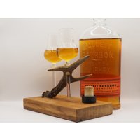 Schnapsbrett Whisky Unikat Aus Echtem Geweih Mit 4Cl Gläsern von Hirschmoebel