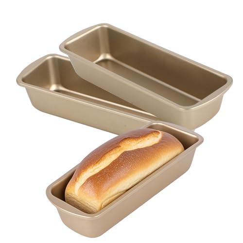 Hisdricus 3er Pack Rechteckig Brotbackform,Antihaft Backform Brot, Edelstahl Kohlenstoffstahl Brotbackform, leicht zu reinigen langlebig - geeignet für Kastenform Kuchen Hisdricus 3er Pack Rechteckig Brotbackform,Antihaft Backform Brot, Edelstahl Kohlenstoffstahl Brotbackform, leicht zu reinigen langlebig - geeignet für Kastenform Kuchen von Hisdricus