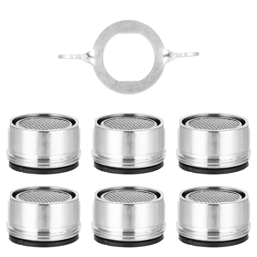6 Stück Wasserhahn Filtereinsätze –Tap Strainer- Tap Attachment -Spritzschutz & Wassersparend – M24 Belüfter mit Montageschlüssel von Hisdricus