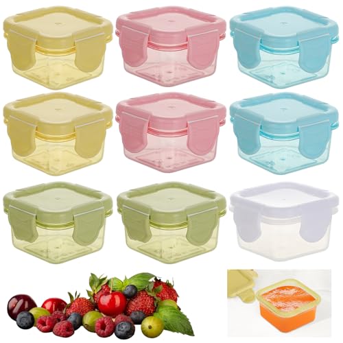 Hisdricus 9 Stück Kleine Dosen mit Deckel Plastik,60ml Kleine Tupperdosen, Klein Dosen Gefrierdosen,Mini Dosen mit Deckel,Frischhaltedosen mit 100% BPA-frei (5 Farben) von Hisdricus