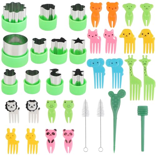 Obst Gemüse Ausstechformen,Ausstechformen Brotdose Set, Edelstahl Cookie Plätzchen Ausstecher, Edelstahl Ausstecher Gemüse Obst Ausstecher,ideal zum Backen & Dekorieren von Hisdricus