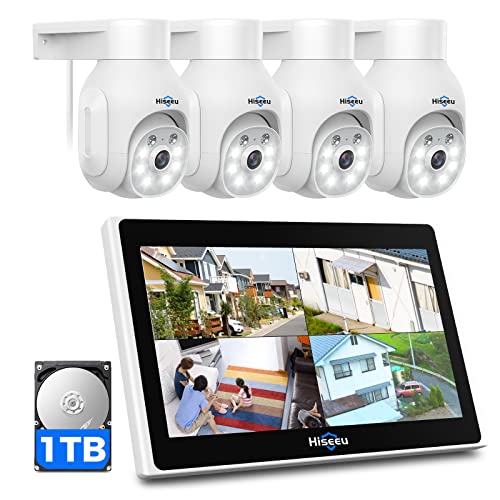 【5MP+PTZ】 Hiseeu Überwachungskamera Set Aussen WLAN mit 10''Monitor 10CH Wireless NVR,4 Pcs 5MP PTZ WiFi Kameras mit 2-Wege Audio,Farbe Nachtsicht,Fernanzeige,App&Mail Alarm,1TB HDD Inklusive 【5MP+PTZ】 Hiseeu Überwachungskamera Set Aussen WLAN mit 10''Monitor 10CH Wireless NVR,4 Pcs 5MP PTZ WiFi Kameras mit 2-Wege Audio,Farbe Nachtsicht,Fernanzeige,App&Mail Alarm,1TB HDD Inklusive von Hiseeu