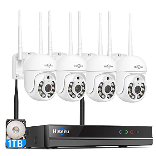 【5MP PTZ+1TB HDD】 Hiseeu 5MP WLAN Überwachungskamera Set Aussen mit 10CH Wireless NVR,4x5MP PTZ Wi-Fi Kamera Aussen mit 2-Wege Audio,Farbe Nachtsicht,Fernanzeige,1TB Festplatte Inklusive 【5MP PTZ+1TB HDD】 Hiseeu 5MP WLAN Überwachungskamera Set Aussen mit 10CH Wireless NVR,4x5MP PTZ Wi-Fi Kamera Aussen mit 2-Wege Audio,Farbe Nachtsicht,Fernanzeige,1TB Festplatte Inklusive von Hiseeu