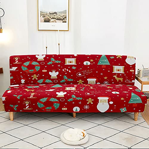 Hiseng 3D Sofabezug 2/3 Sitzer Ohne Armlehne, Moderner Druck Clic Clac Sofahusse Stretch Schutzhülle Protector Bettcouch Schonbezug Couch überzug Sofabettüberzug (190-230cm,Weihnachten 8) von Hiseng