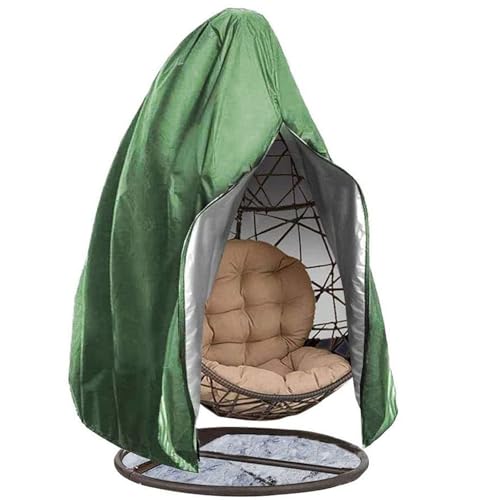 Hiseng Hängesessel Abdeckung, Einfarbig Wasserdicht Abdeckung Hängesessel, Winddicht Schutzhülle für Hängesessel, UV Beständiges Hängesessel Abdeckung Outdoor, mit Reißverschluss (230x200cm,Grün) von Hiseng