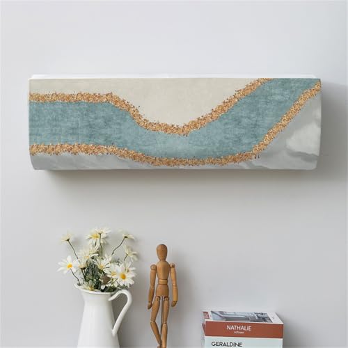 Hiseng Klimaanlage Staubdicht Abdeckung, Indoor Wandklimaanlage Staubschutzhülle Elastisches All-Inclusive Abdeckung Staubdicht Klimaanlagenabdeckung Waschbar (86 * 23 * 30(1.5P),graugrün) von Hiseng