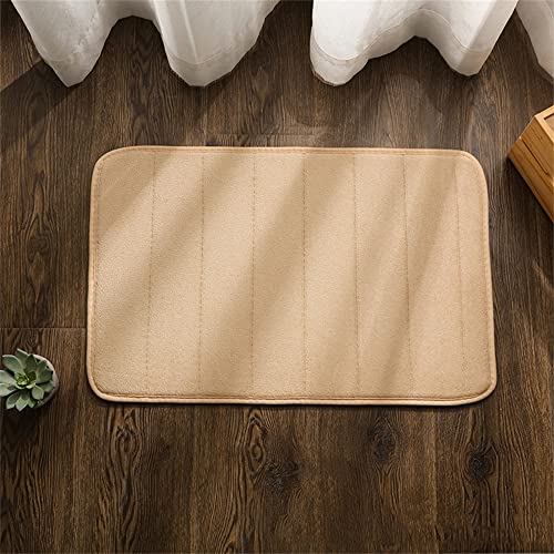 Hiseng Memory Foam Matte, Waschbar Anti-Rutsch Badematte, Super Wasserabsorbierende Weiche FußMatte Memoryschaum Badeteppiche, Leicht Zu Reinigen Badvorleger (40 * 60cm,Beige) von Hiseng