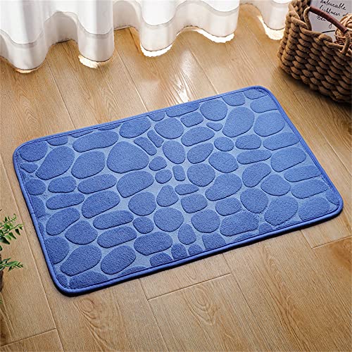 Hiseng Memory Foam Matte, Waschbar Anti-Rutsch Badematte, Super Wasserabsorbierende Weiche FußMatte Memoryschaum Badeteppiche, Leicht Zu Reinigen Badvorleger (40 * 60cm,Hellblau) von Hiseng