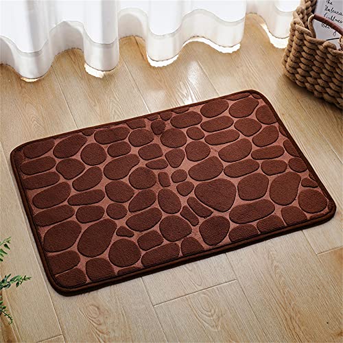 Hiseng Memory Foam Matte, Waschbar Anti-Rutsch Badematte, Super Wasserabsorbierende Weiche FußMatte Memoryschaum Badeteppiche, Leicht Zu Reinigen Badvorleger (40 * 60cm,Kaffee) von Hiseng