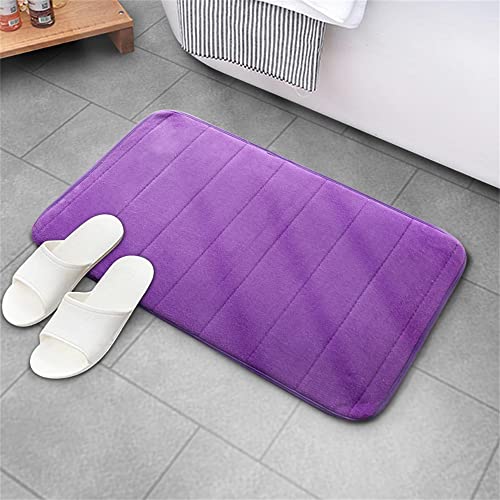 Hiseng Memory Foam Matte, Waschbar Anti-Rutsch Badematte, Super Wasserabsorbierende Weiche FußMatte Memoryschaum Badeteppiche, Leicht Zu Reinigen Badvorleger (40 * 60cm,Lila) von Hiseng