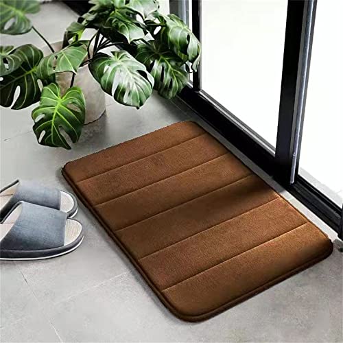 Hiseng Memory Foam Matte, Waschbar Anti-Rutsch Badematte, Super Wasserabsorbierende Weiche FußMatte Memoryschaum Badeteppiche, Leicht Zu Reinigen Badvorleger (40x60cm,-Braun -) von Hiseng