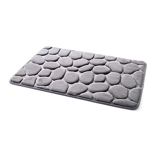 Hiseng Memory Foam Matte, Waschbar Anti-Rutsch Badematte, Super Wasserabsorbierende Weiche FußMatte Memoryschaum Badeteppiche, Leicht Zu Reinigen Badvorleger (40x60cm,3D Grau) von Hiseng