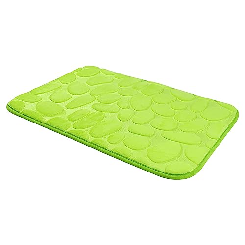 Hiseng Memory Foam Matte, Waschbar Anti-Rutsch Badematte, Super Wasserabsorbierende Weiche FußMatte Memoryschaum Badeteppiche, Leicht Zu Reinigen Badvorleger (40x60cm,3D Grün) von Hiseng