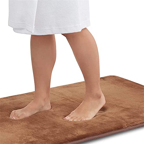 Hiseng Memory Foam Matte, Waschbar Anti-Rutsch Badematte, Super Wasserabsorbierende Weiche FußMatte Memoryschaum Badeteppiche, Leicht Zu Reinigen Badvorleger (40x60cm,Braun) von Hiseng