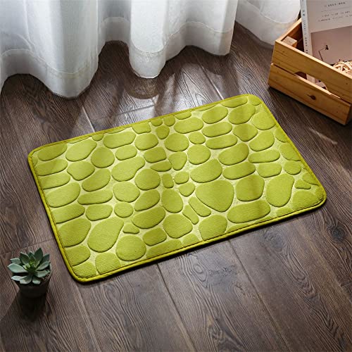 Hiseng Memory Foam Matte, Waschbar Anti-Rutsch Badematte, Super Wasserabsorbierende Weiche FußMatte Memoryschaum Badeteppiche, Leicht Zu Reinigen Badvorleger (40x60cm,Grün) von Hiseng