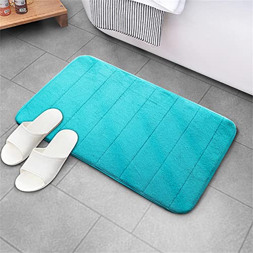 Hiseng Memory Foam Matte, Waschbar Anti-Rutsch Badematte, Super Wasserabsorbierende Weiche FußMatte Memoryschaum Badeteppiche, Leicht Zu Reinigen Badvorleger (50 * 80cm,himmelblau) von Hiseng