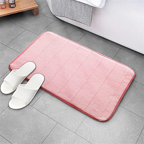 Hiseng Memory Foam Matte, Waschbar Anti-Rutsch Badematte, Super Wasserabsorbierende Weiche FußMatte Memoryschaum Badeteppiche, Leicht Zu Reinigen Badvorleger (50 * 80cm,rosa) von Hiseng