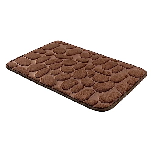 Hiseng Memory Foam Matte, Waschbar Anti-Rutsch Badematte, Super Wasserabsorbierende Weiche FußMatte Memoryschaum Badeteppiche, Leicht Zu Reinigen Badvorleger (50x80cm,3D Dunkelbraun) von Hiseng