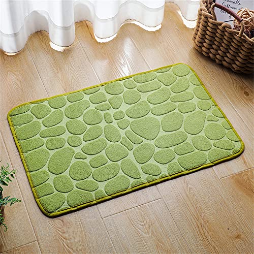 Hiseng Memory Foam Matte, Waschbar Anti-Rutsch Badematte, Super Wasserabsorbierende Weiche FußMatte Memoryschaum Badeteppiche, Leicht Zu Reinigen Badvorleger (60 * 90cm,Grün) von Hiseng