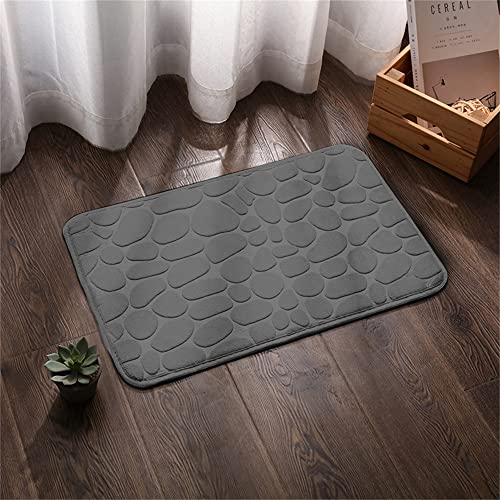 Hiseng Memory Foam Matte, Waschbar Anti-Rutsch Badematte, Super Wasserabsorbierende Weiche FußMatte Memoryschaum Badeteppiche, Leicht Zu Reinigen Badvorleger (60x90cm,Dunkelgrau) von Hiseng