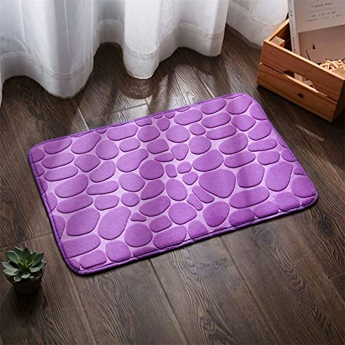 Hiseng Memory Foam Matte, Waschbar Anti-Rutsch Badematte, Super Wasserabsorbierende Weiche FußMatte Memoryschaum Badeteppiche, Leicht Zu Reinigen Badvorleger (60x90cm,Lila) von Hiseng