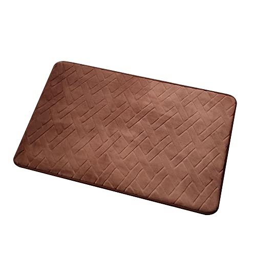 Hiseng Memory Foam Matte, Weiche Anti-Rutsch Badematte, Super Wasserabsorbierende Einfarbig Waschbar FußMatte Memoryschaum Badeteppiche, Leicht Zu Reinigen Badvorleger (50 * 80cm,Kaffee) von Hiseng