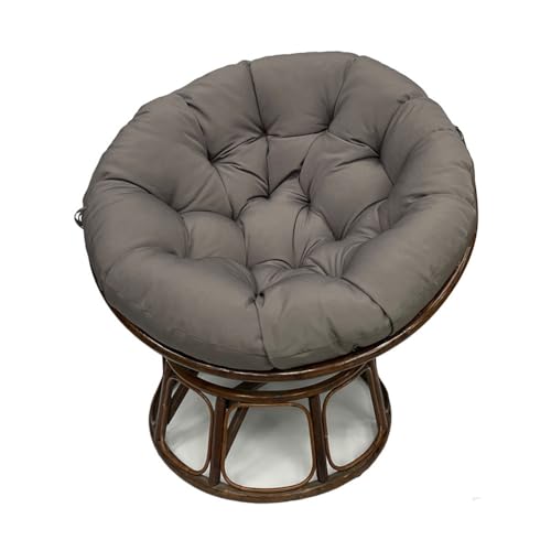 Hiseng Papasansessel Kissen Sitzauflage, Rundes Papasan Stuhlkissen, Wasserdicht Dicke Stuhlkissen Bequem & Weich Sitzkissen Hängesessel für Indoor Outdoor Garten Stuhlauflage (Dunkelgrau,90cm) von Hiseng