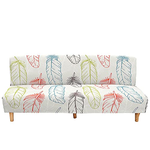 Hiseng Sofabezug 3 Sitzer Ohne Armlehne, Moderner Druck Clic Clac Sofahusse Stretch Schutzhülle Protector Bettcouch Schonbezug Couch überzug Sofabettüberzug (Beige,190-230cm) von Hiseng