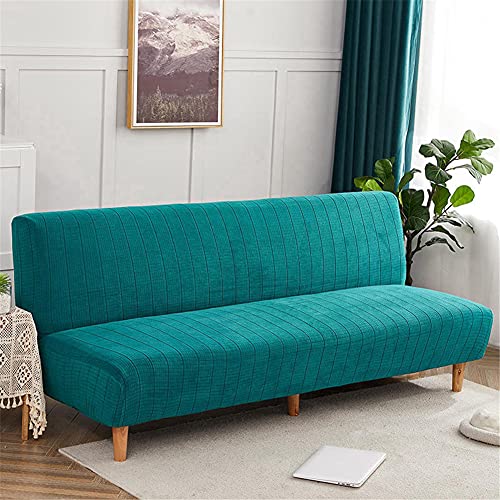Hiseng Sofabezug 3 Sitzer Ohne Armlehne, Moderner Druck Clic Clac Sofahusse Stretch Schutzhülle Protector Bettcouch Schonbezug Couch überzug Sofabettüberzug (Dunkelgrün,S: 130-155cm) von Hiseng