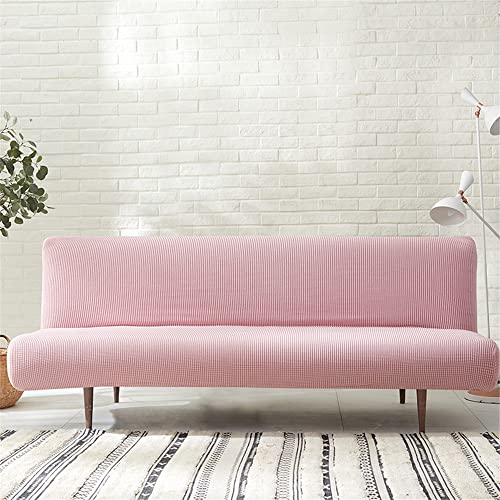 Hiseng Sofabezug 3 Sitzer Ohne Armlehne, Moderner Druck Clic Clac Sofahusse Stretch Schutzhülle Protector Bettcouch Schonbezug Couch überzug Sofabettüberzug (L:180-200cm,Rosa) von Hiseng