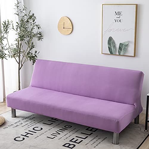 Hiseng Sofabezug 3 Sitzer Ohne Armlehne, Moderner Druck Clic Clac Sofahusse Stretch Schutzhülle Protector Bettcouch Schonbezug Couch überzug Sofabettüberzug (Lila,150-190cm) von Hiseng