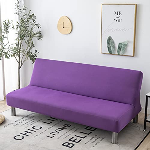 Hiseng Sofabezug 3 Sitzer Ohne Armlehne, Moderner Druck Clic Clac Sofahusse Stretch Schutzhülle Protector Bettcouch Schonbezug Couch überzug Sofabettüberzug (Lila,190-230cm) von Hiseng