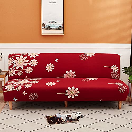 Hiseng Sofabezug 3 Sitzer Ohne Armlehne, Moderner Druck Clic Clac Sofahusse Stretch Schutzhülle Protector Bettcouch Schonbezug Couch überzug Sofabettüberzug (Perlenblume,190-210cm) von Hiseng