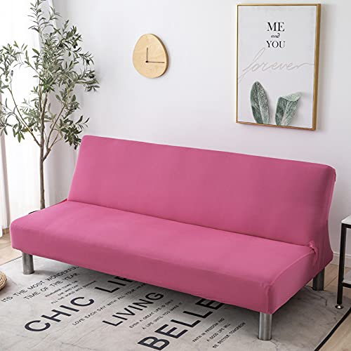 Hiseng Sofabezug 3 Sitzer Ohne Armlehne, Moderner Druck Clic Clac Sofahusse Stretch Schutzhülle Protector Bettcouch Schonbezug Couch überzug Sofabettüberzug (Rosa,190-230cm) von Hiseng