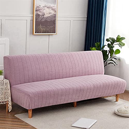 Hiseng Sofabezug 3 Sitzer Ohne Armlehne, Moderner Druck Clic Clac Sofahusse Stretch Schutzhülle Protector Bettcouch Schonbezug Couch überzug Sofabettüberzug (Violett,L: 190-210cm) von Hiseng