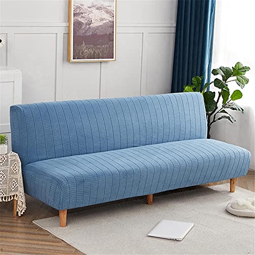 Hiseng Sofabezug 3 Sitzer Ohne Armlehne, Moderner Druck Clic Clac Sofahusse Stretch Schutzhülle Protector Bettcouch Schonbezug Couch überzug Sofabettüberzug (Wasserblau,L: 190-210cm) von Hiseng