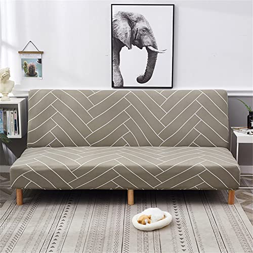 Hiseng Sofabezug 3 Sitzer Ohne Armlehne, Moderner Druck Clic Clac Sofahusse Stretch Schutzhülle Protector Bettcouch Schonbezug Couch überzug Sofabettüberzug (gestalten,190-210cm) von Hiseng