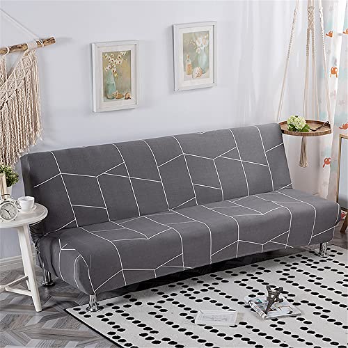 Hiseng Sofabezug 3 Sitzer Ohne Armlehne, Moderner Druck Clic Clac Sofahusse Stretch Schutzhülle Protector Bettcouch Schonbezug Couch überzug Sofabettüberzug (grau,190-230cm) von Hiseng