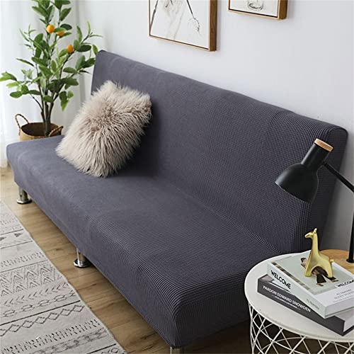 Hiseng Sofabezug Ohne Armlehnen Stretch Moderner Druck Sofabezug 2/3 Sitzer Couch überzug Armlose Sofabettüberzug für Faltbares Schlafsofa Ohne Armlehnen (Dunkelgrau,150-190cm) von Hiseng