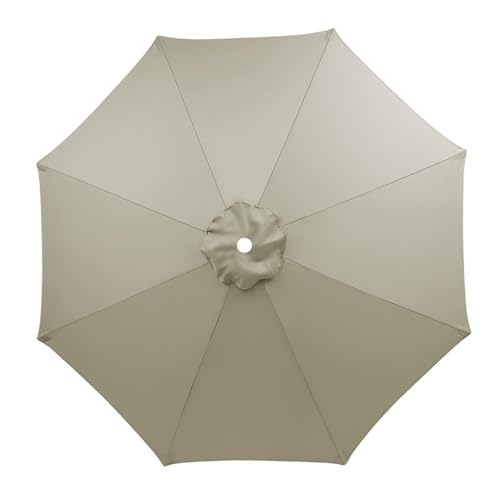 Hiseng Sonnenschirm Ersatzbezug 2/2.5/3.0m 6/8 Streben, UV-Schutz Schirmbezug Strand Garten Sonnenschirm Ersatzteile für Terrassenschirm, Balkon, Garten, Strand (2.7m/8 Streben,Hellgrau) von Hiseng
