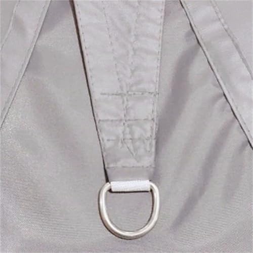 Hiseng Sonnensegel Wasserdicht Rechteckig, Oxford Baldachin Segel mit 4 Seilen UV Schutz 95% Atmungsaktiv Volltonfarbe Markise Tarp Terrasse Sonnenschutz Windschutz (Hellgrau,2x5m) von Hiseng