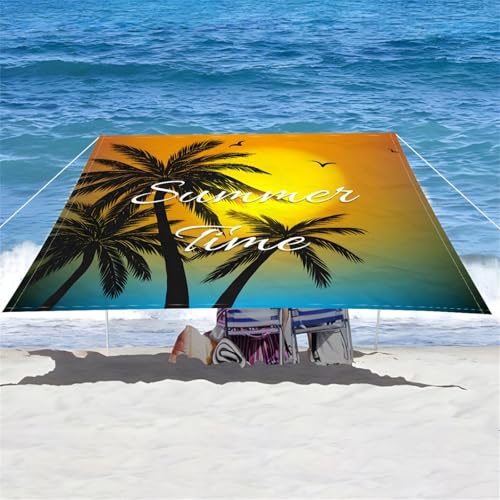 Hiseng Sonnensegel mit Ösen, Mehrfarbiges Sommermuster Polyester Outdoor Markise, Outdoor Sonnensegel Wasserdicht, Wetterfest UV-Schut Markise Tarp für Hinterhof, Rasen, Terrasse (Gelb,2x2.4m) von Hiseng