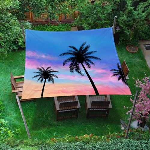 Hiseng Sonnensegel mit Ösen, Sommerthema Polyester Outdoor Markise, Sonnensegel Wasserdicht, Outdoor Wetterfest UV-Schut Markise, Tarp für Terrasse, Hinterhof, Rasen, Garten (Lila,2x2m) von Hiseng
