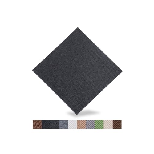 Hiseng Teppichfliesen Selbstklebend 30x30cm - 10/20/30 Stück Teppichfliesen Selbstliegend Rutschfeste Strapazierfähig Teppich Bodenbelag für Büro Wohnzimmer Schlafzimmer (30 Stück,Dunkelgrau) von Hiseng