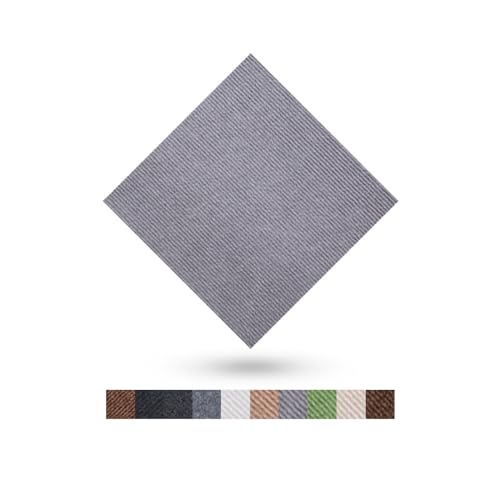 Hiseng Teppichfliesen Selbstklebend 30x30cm - 10/20/30 Stück Teppichfliesen Selbstliegend Rutschfeste Strapazierfähig Teppich Bodenbelag für Büro Wohnzimmer Schlafzimmer (30 Stück,Hellgrau) von Hiseng